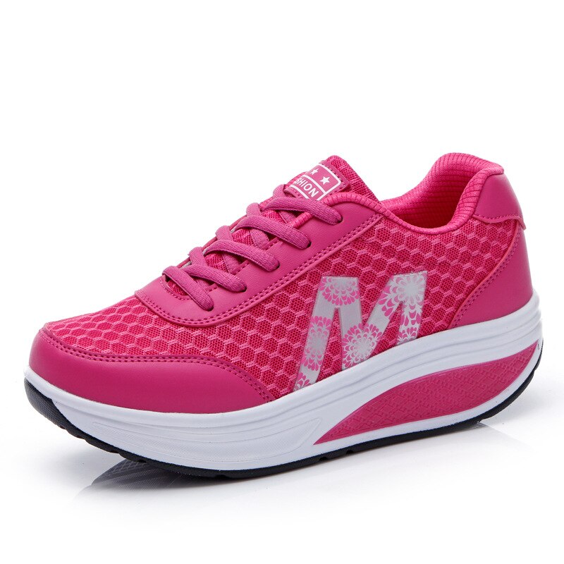Women’s Mesh Walking Trainers with Cushioned Platform Sole