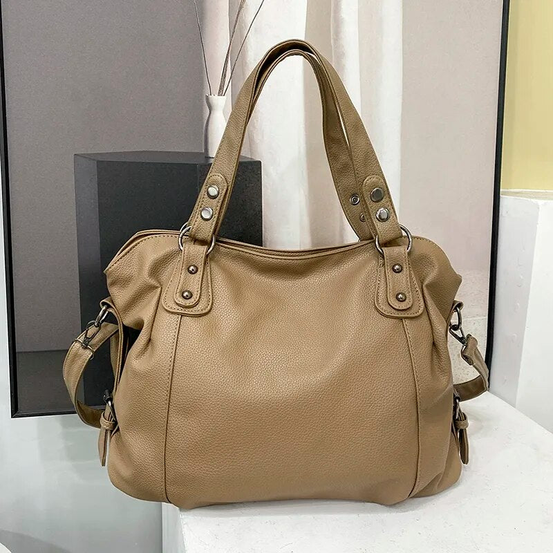 Women's PU Leather Shoulder Bag with Crossbody Strap