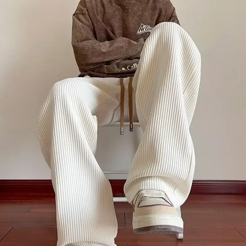 Jogging homme côtelé à jambes larges