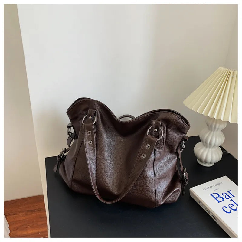 Women's PU Leather Shoulder Bag with Crossbody Strap