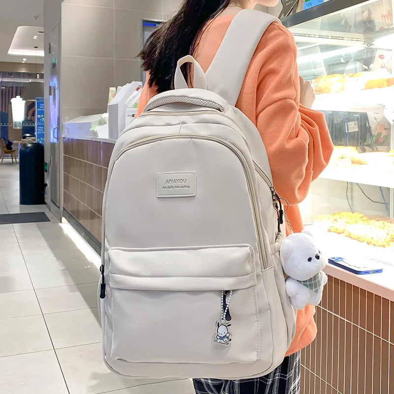 Women's Backpack in Oxford Fabric with Multiple Pockets for Autumn Everyday Use