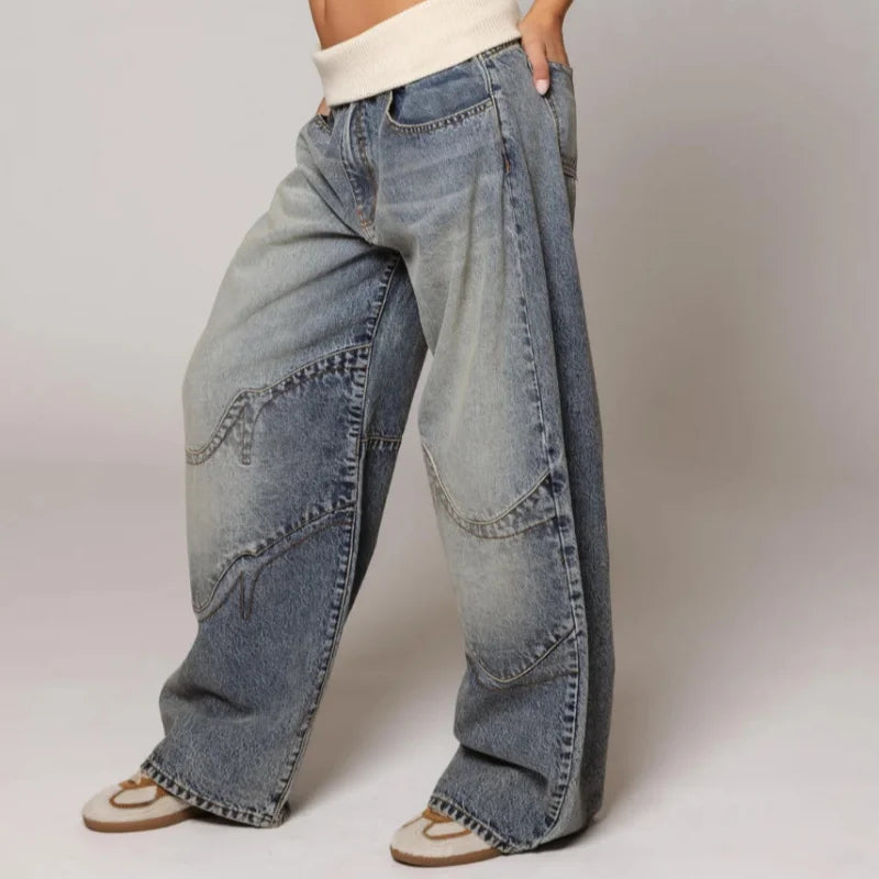 Women's Jeans Cotton Denim Wide Leg Casual Summer Jeans