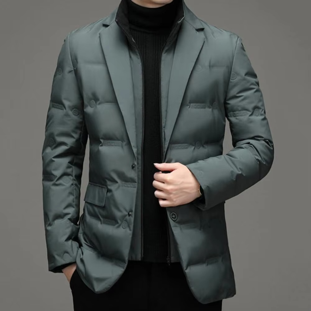 Veste blazer matelassée pour homme | Manteau d’hiver à col montant