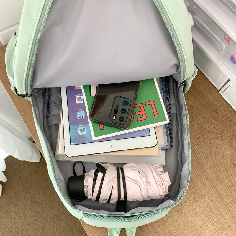 Women's Backpack in Oxford Fabric with Multiple Pockets for Autumn Everyday Use