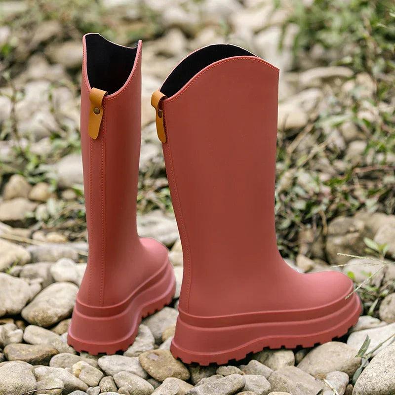 Women's Knee-High Wellington Rain Boots