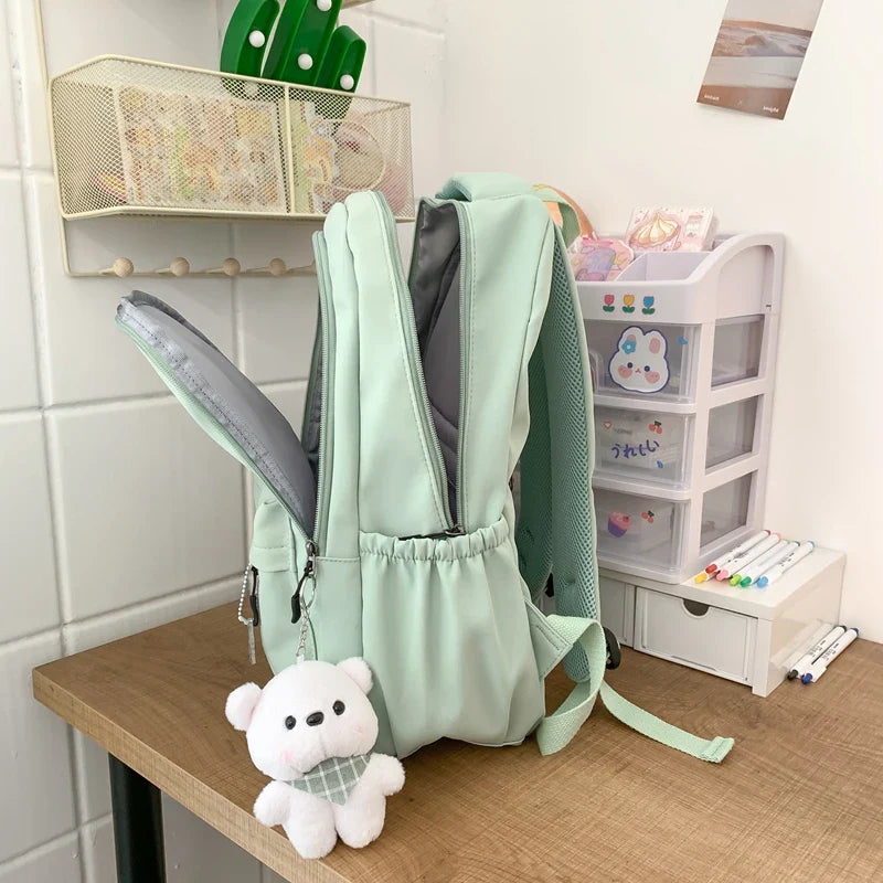 Women's Backpack in Oxford Fabric with Multiple Pockets for Autumn Everyday Use