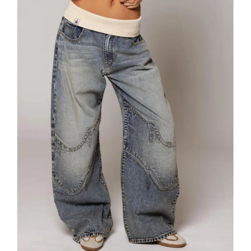 Women's Jeans Cotton Denim Wide Leg Casual Summer Jeans