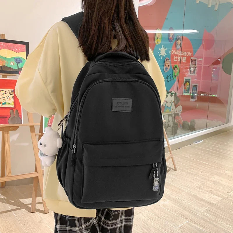 Women's Backpack in Oxford Fabric with Multiple Pockets for Autumn Everyday Use
