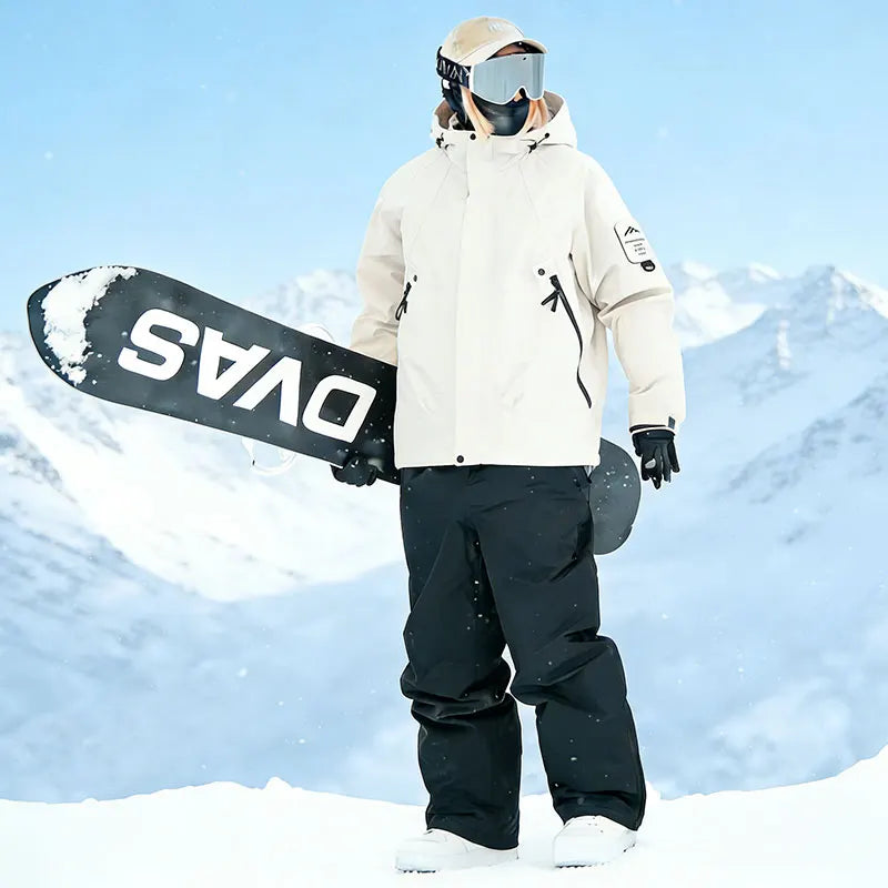 Unisex Hooded Snowboard Jacket and Baggy Trousers Set