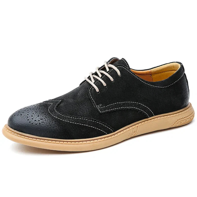 Chaussures derby brogue pour hommes en daim