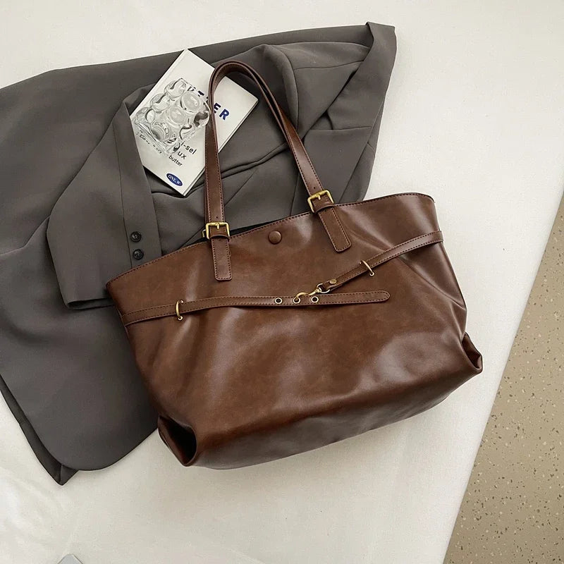 Women's Tote Bag in PU Leather for Autumn Work & Everyday Use
