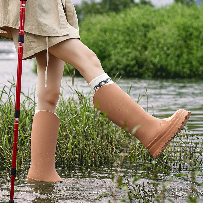 Bottes de pluie Wellington pour femme, hauteur genou