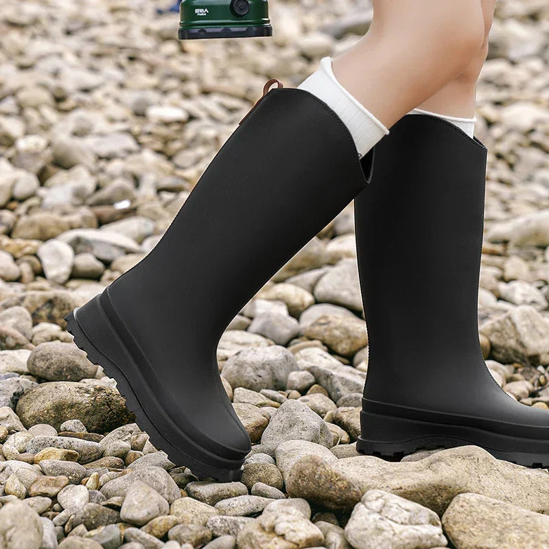 Women's Knee-High Wellington Rain Boots
