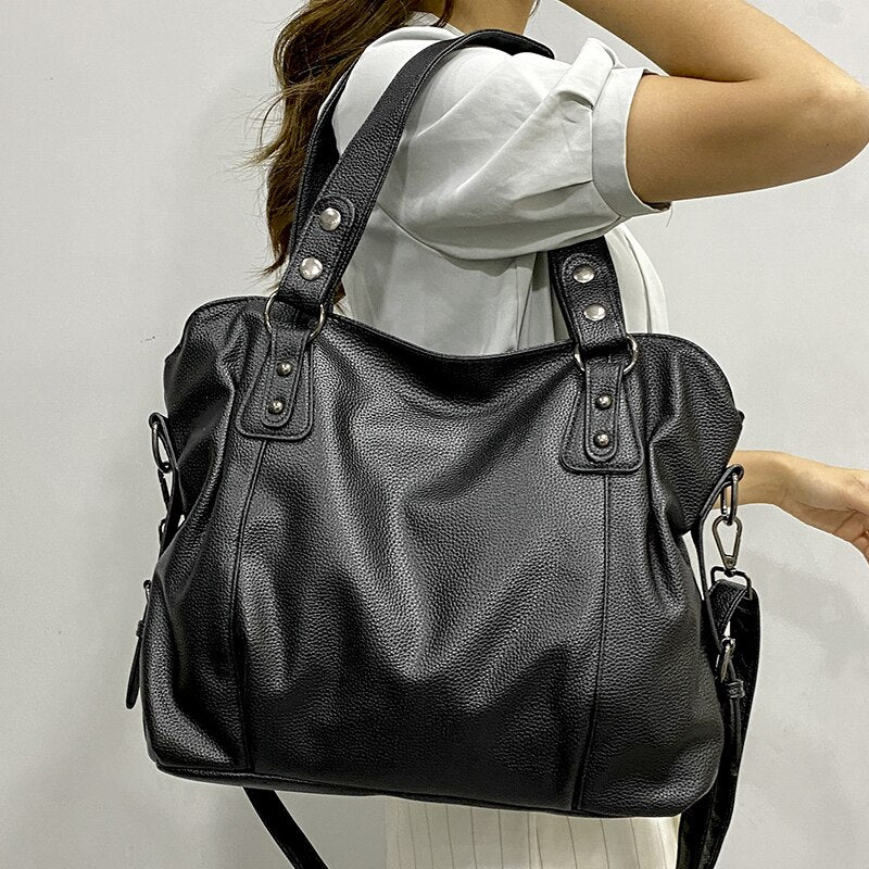 Women's PU Leather Shoulder Bag with Crossbody Strap