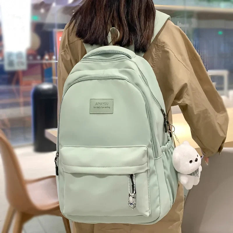 Women's Backpack in Oxford Fabric with Multiple Pockets for Autumn Everyday Use