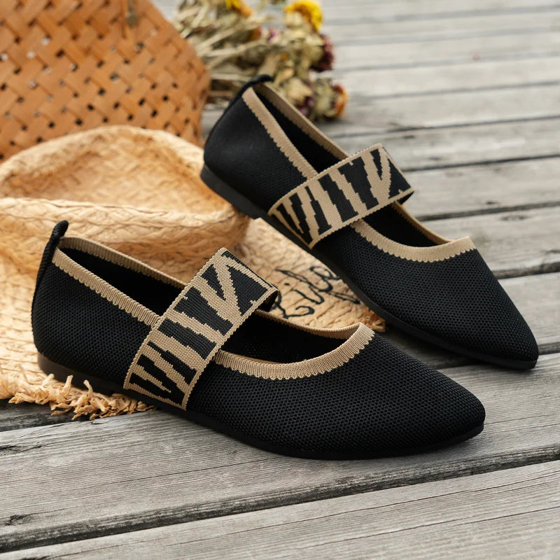 Women's Knitted Mary Jane Flats