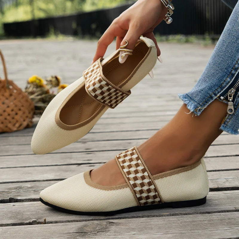 Women's Knitted Mary Jane Flats