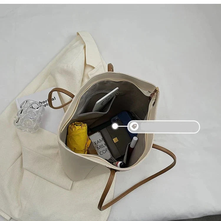 Women's Tote Bag in PU Leather for Autumn Work & Everyday Use