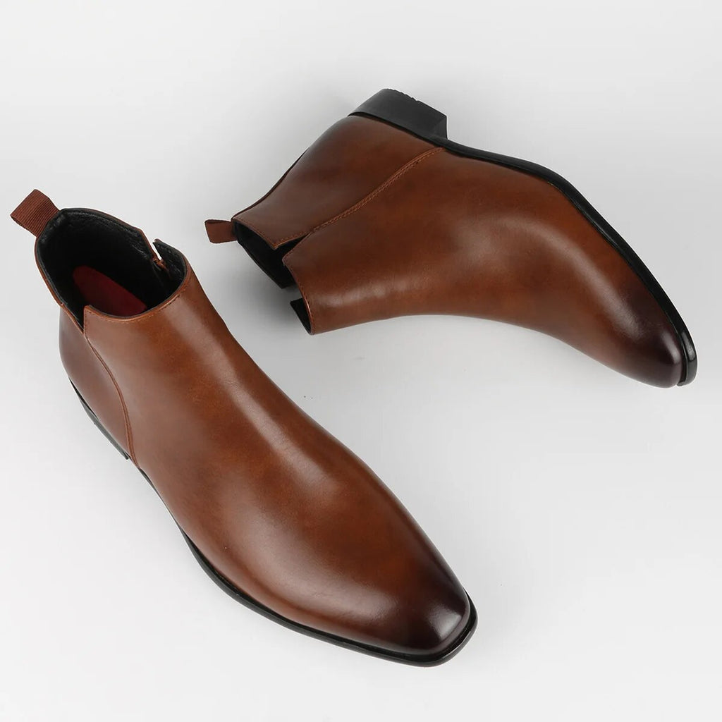 Bottines homme élégantes à fermeture zippée latérale