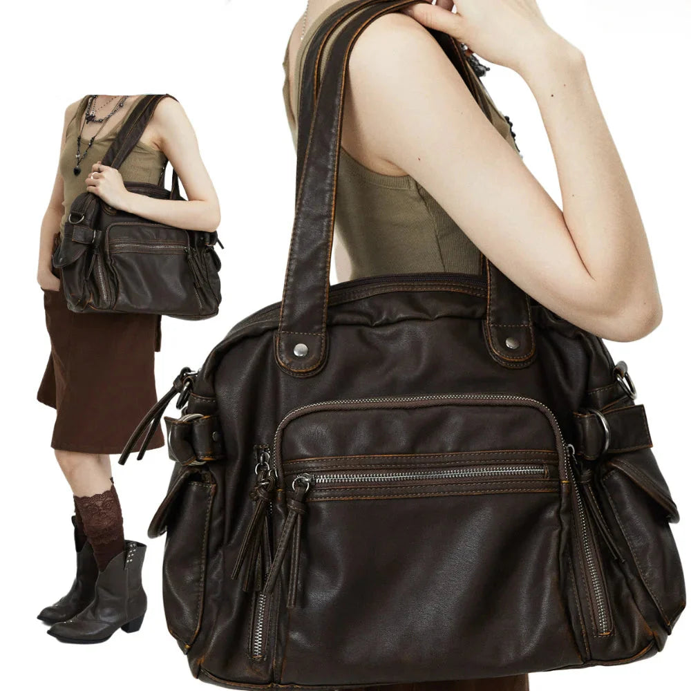 Women's Shoulder Bag in PU Leather with Adjustable Strap for Autumn Everyday Use