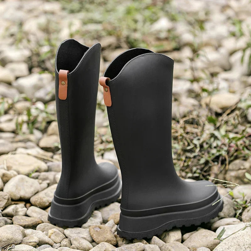 Bottes de pluie Wellington pour femme, hauteur genou