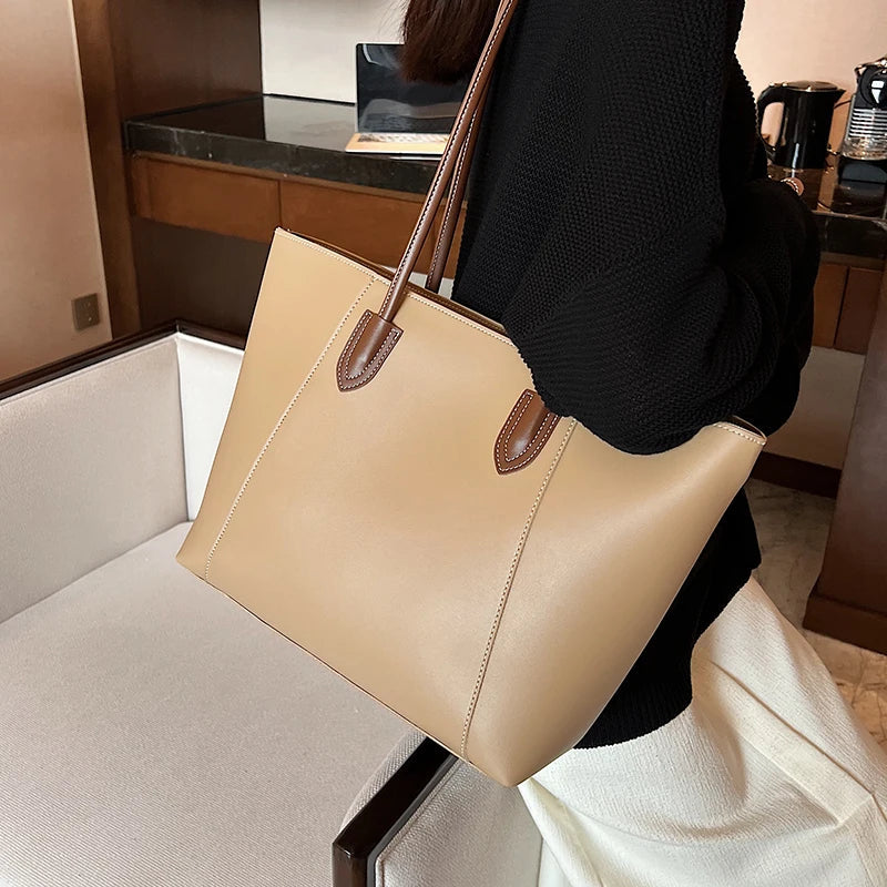 Women's Tote Bag in PU Leather for Autumn Work & Everyday Use