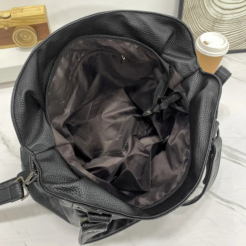 Women's PU Leather Shoulder Bag with Crossbody Strap