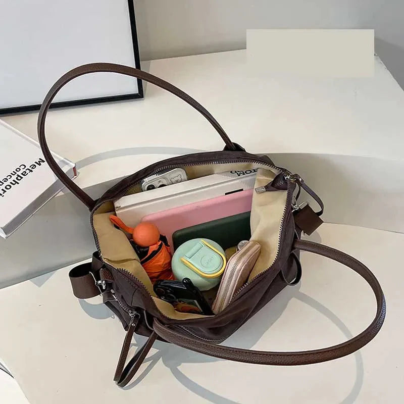 Women's Shoulder Bag in Nylon with Adjustable Strap for Autumn Everyday Use