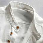 Men's Mandarin Collar Long Sleeve Shirt