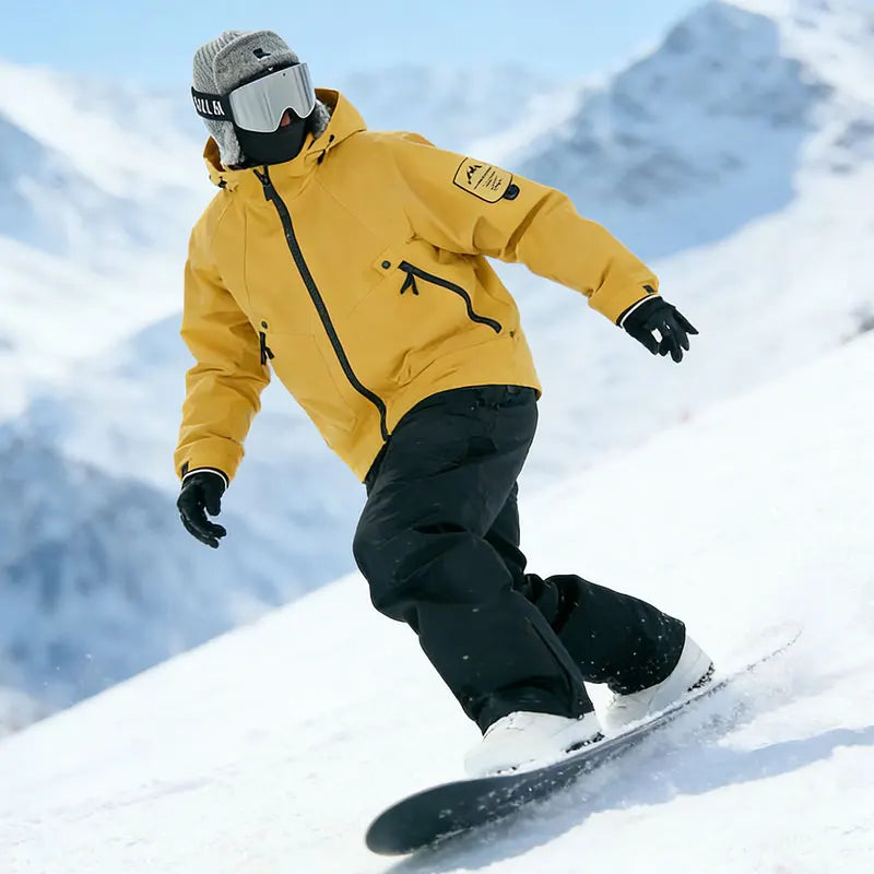 Unisex Hooded Snowboard Jacket and Baggy Trousers Set