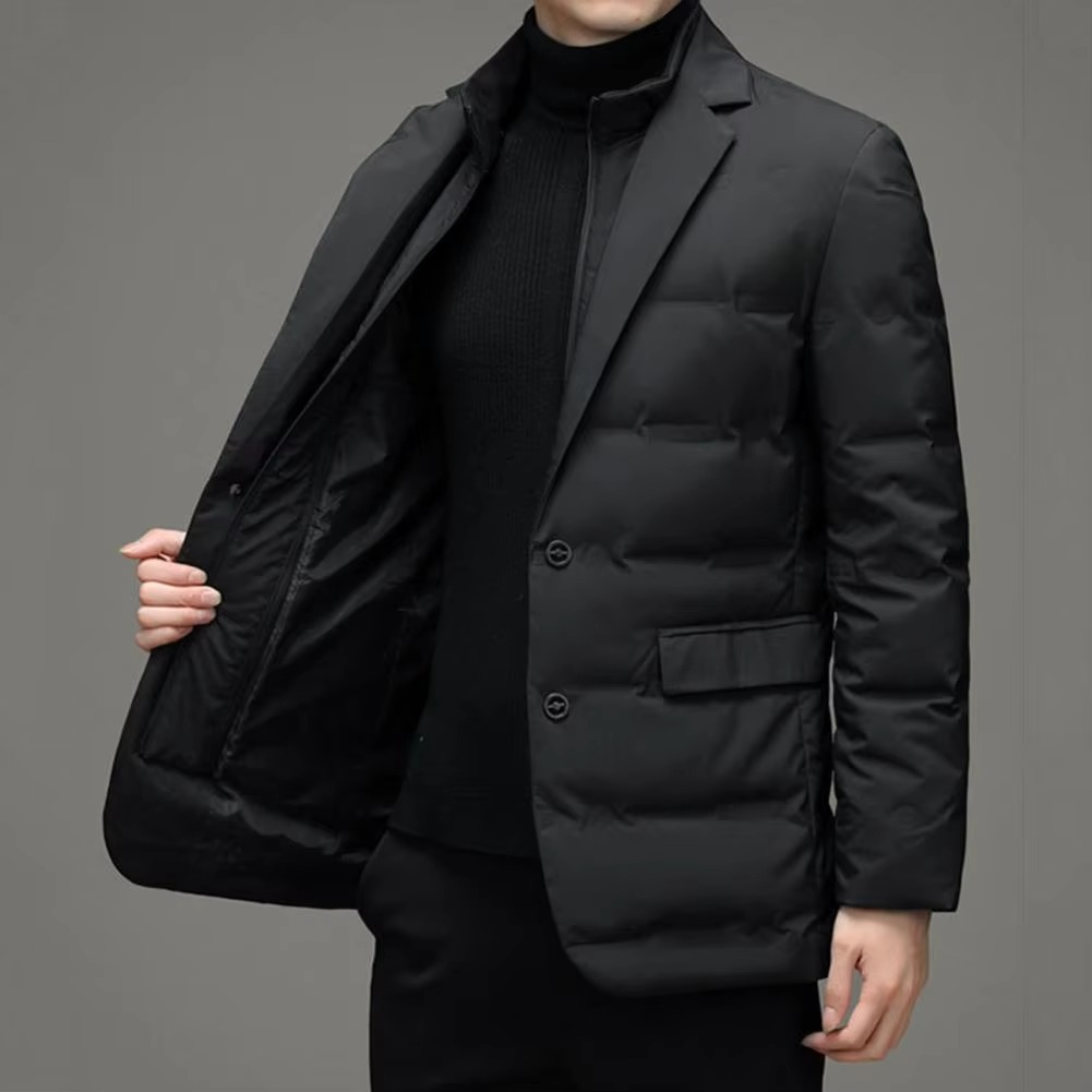 Veste blazer matelassée pour homme | Manteau d’hiver à col montant