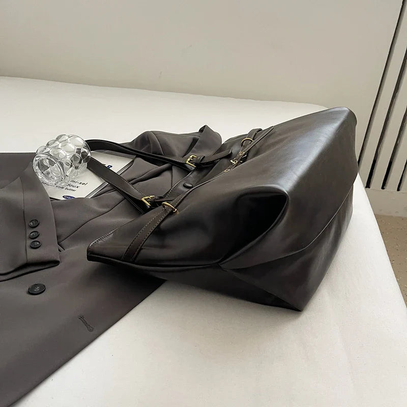 Women's Tote Bag in PU Leather for Autumn Work & Everyday Use