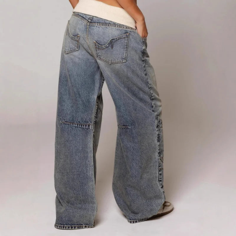 Women's Jeans Cotton Denim Wide Leg Casual Summer Jeans