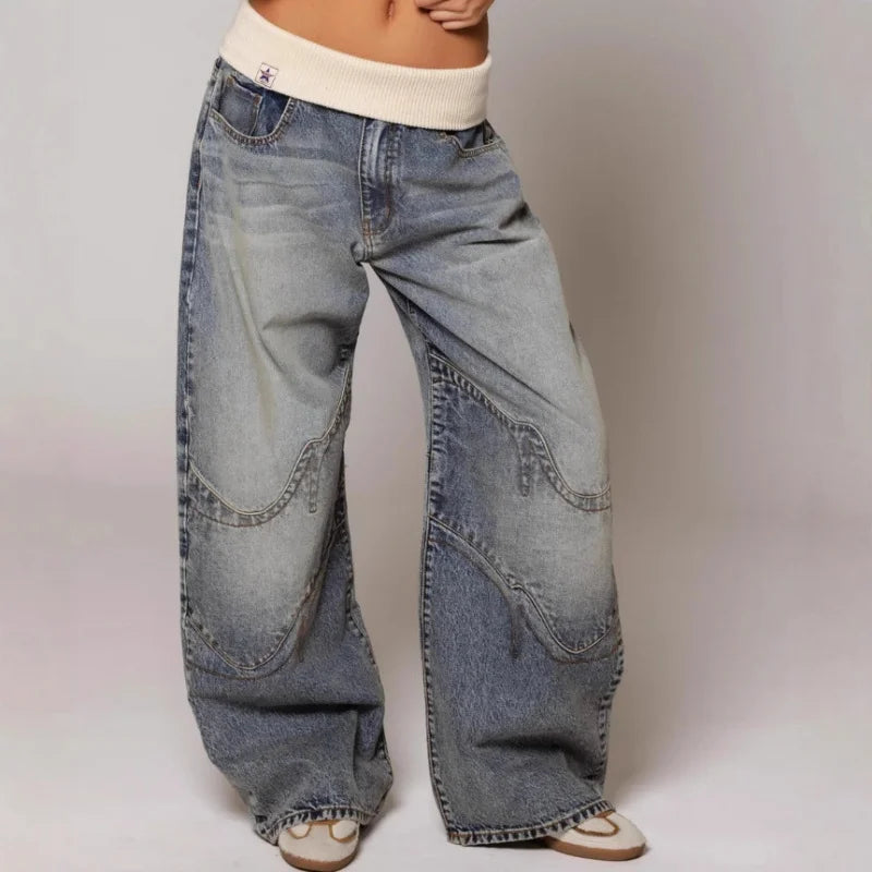 Women's Jeans Cotton Denim Wide Leg Casual Summer Jeans