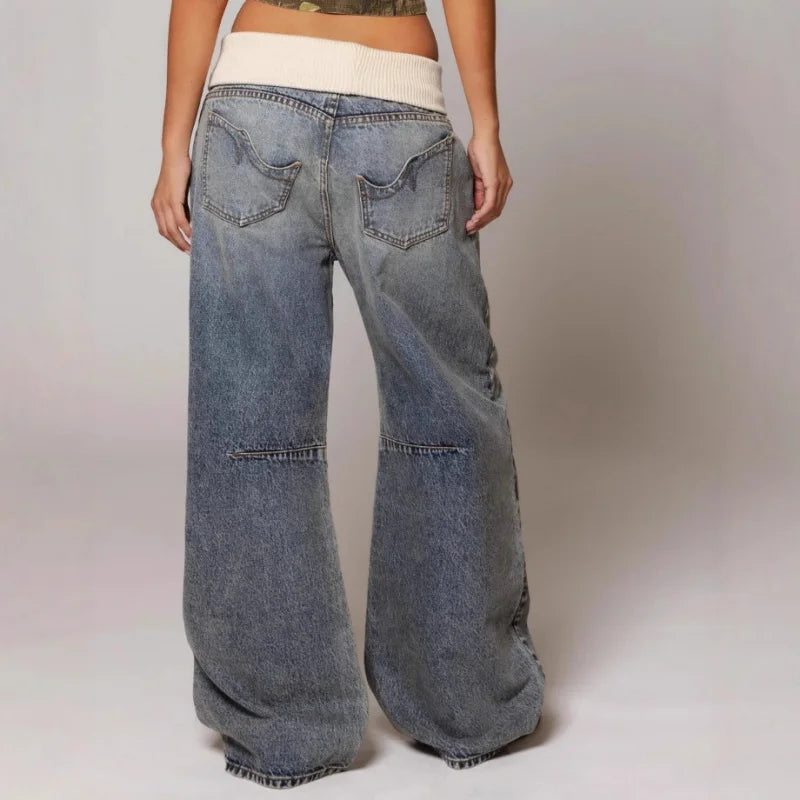 Women's Jeans Cotton Denim Wide Leg Casual Summer Jeans