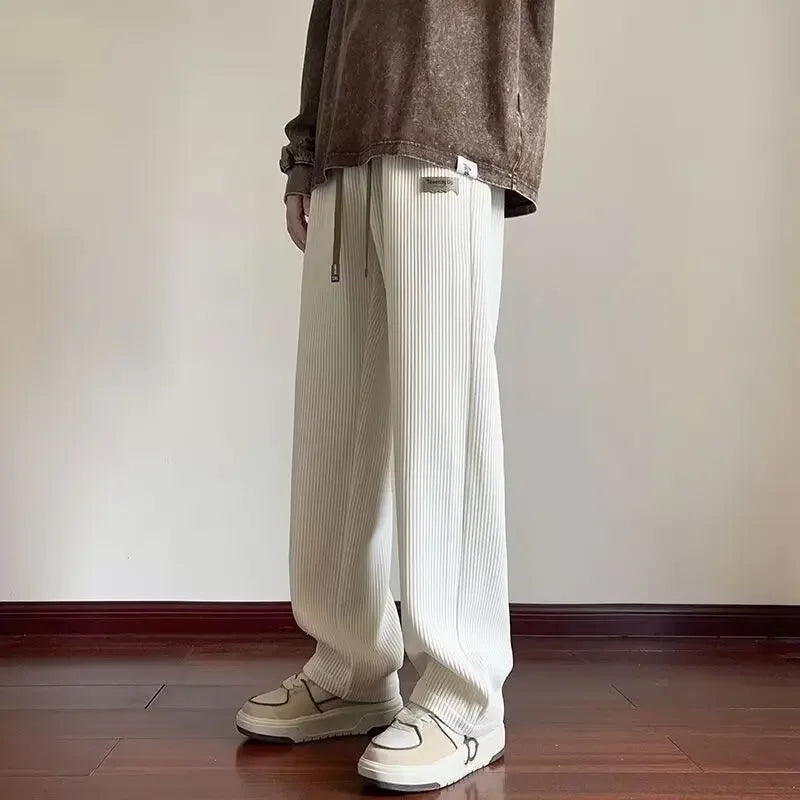 Jogging homme côtelé à jambes larges