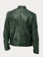 Men's Black Leather Jacket | Slim Fit Biker Style