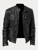 Men's Black Leather Jacket | Slim Fit Biker Style