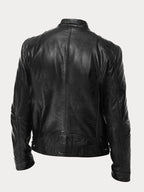 Men's Black Leather Jacket | Slim Fit Biker Style