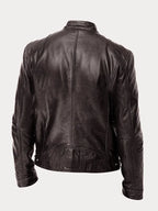 Men's Black Leather Jacket | Slim Fit Biker Style