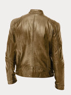 Men's Black Leather Jacket | Slim Fit Biker Style