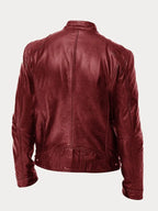Men's Black Leather Jacket | Slim Fit Biker Style