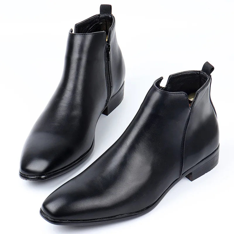 Bottines homme élégantes à fermeture zippée latérale