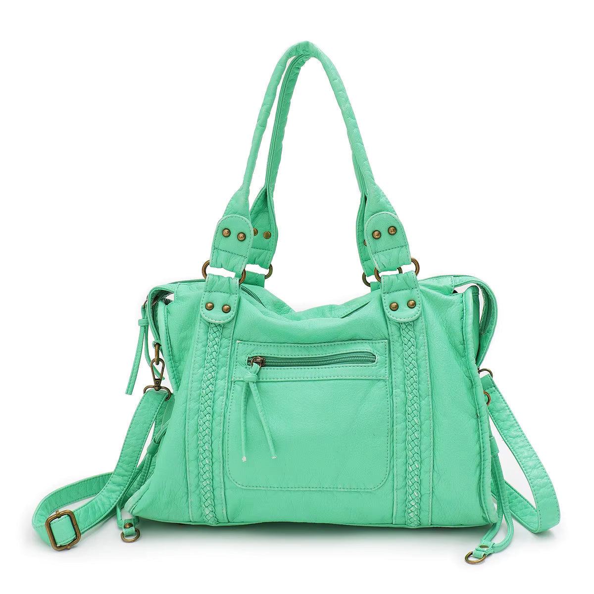 Women's PU Leather Shoulder Bag with Adjustable Strap for Autumn Everyday Use