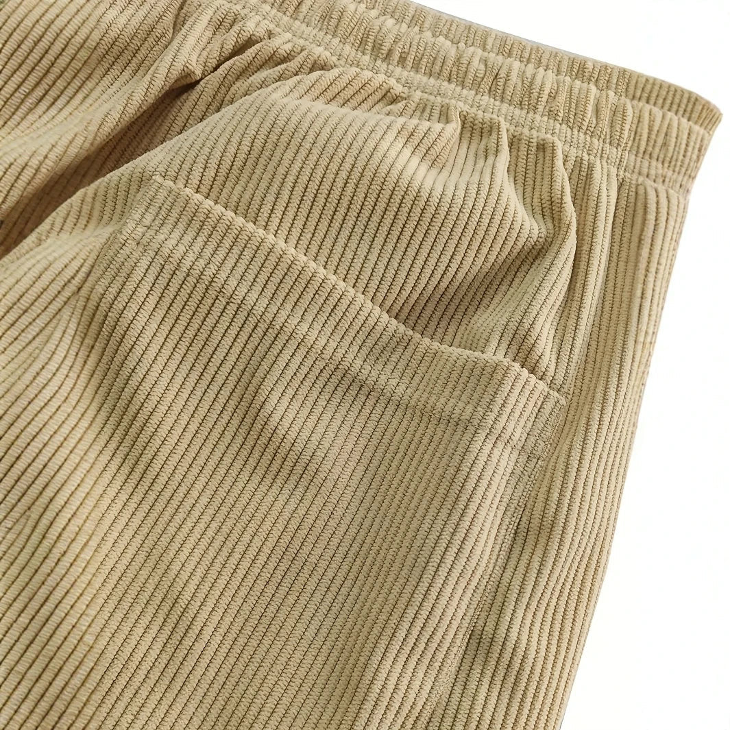 Pantalon en velours côtelé à coupe décontractée pour homme
