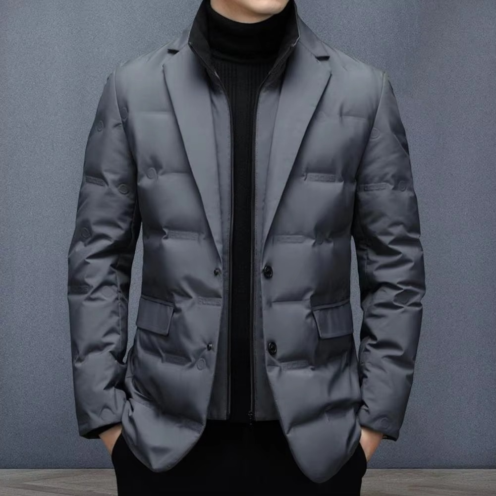 Veste blazer matelassée pour homme | Manteau d’hiver à col montant