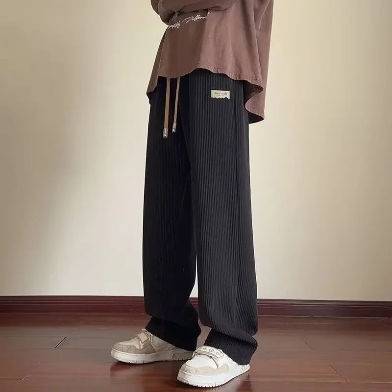 Jogging homme côtelé à jambes larges