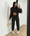 Women’s Cropped Hoodie and Jogger Tracksuit Set