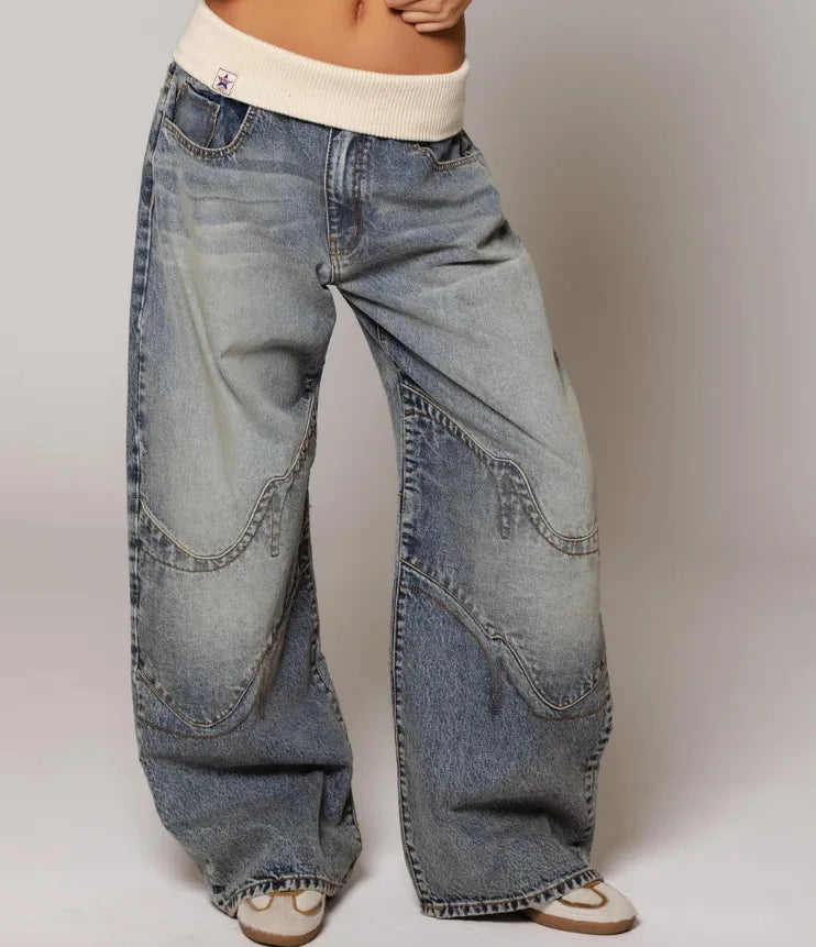 Women's Jeans Cotton Denim Wide Leg Casual Summer Jeans