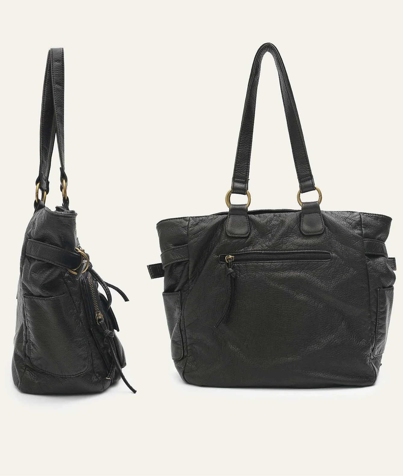 Women's Tote Bag in PU Leather with Multiple Pockets for Autumn Everyday Use